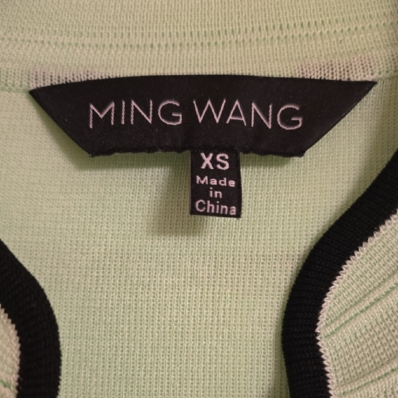 Ming Wang Green and Black Blazer with Stand-Up Collar - Picture 2 of 12